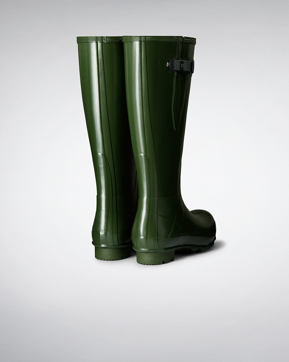 Men Hunter Norris Field Side Adjustable | Tall Rain Boots Green | NZ-71025-KMDO